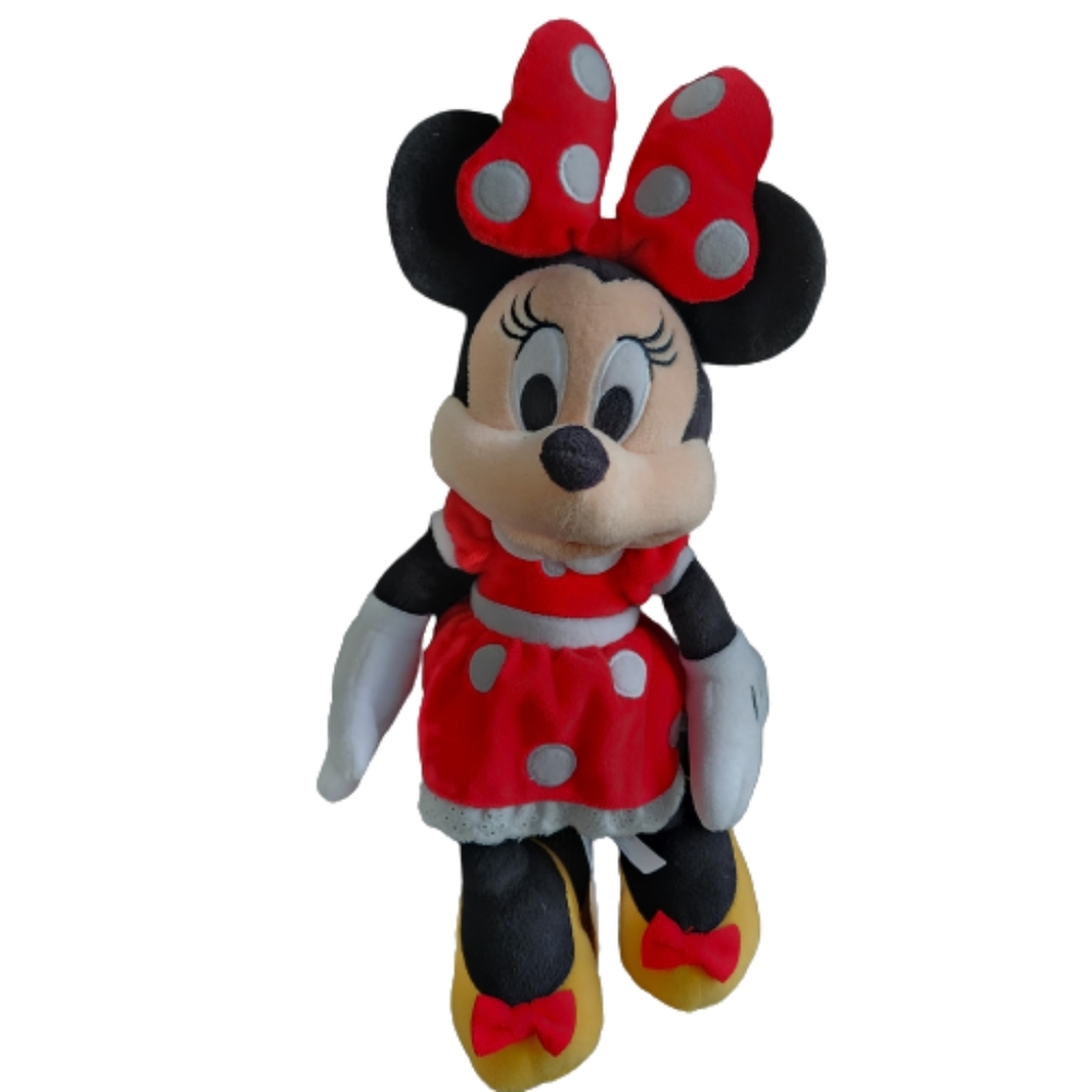 Disney Minnie Mouse Plush Stuffed Animal with red bow